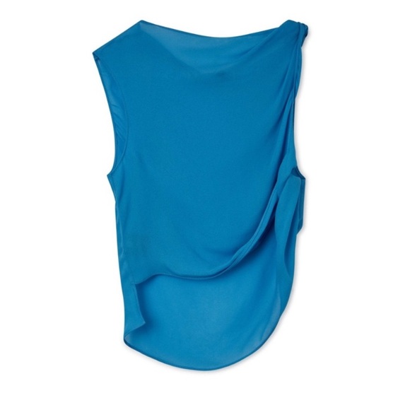 Supriya Lele Twist Blue Asymmetrical Tank Top Medium M - Picture 7 of 8